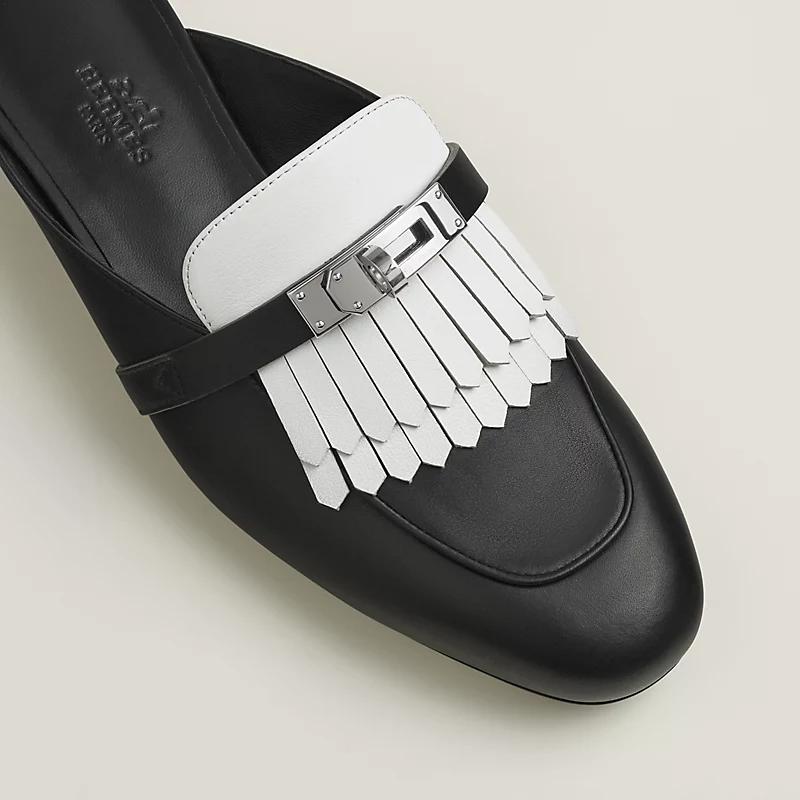 Giày Hermes Oz Mule Nữ Đen Trắng